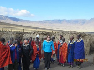Massai dance women and I