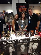 Twilight Times Books colleagues Maria DiVivo, Scott Eder and me in the middle.